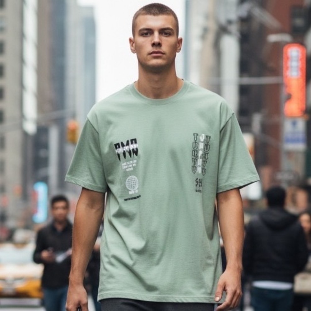 Cult PMD Anime Graphic T-Shirt Mens Small Sage Green Tokyo Japan Streetwear Tee